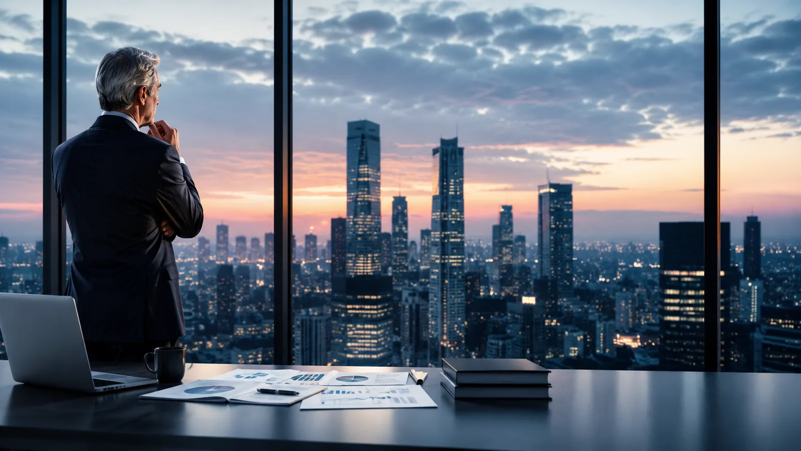 Leadership reviewing business performance